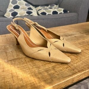 Antonio Melani Leather Slingback Pointed Toe Heels Sz 6M
